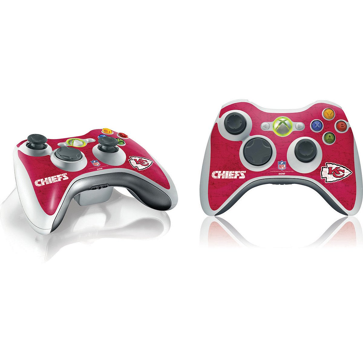 Skinit Decal Gaming Skin Compatible with Xbox 360 Wireless Controller - Officially Licensed NFL Kansas City Chiefs Distressed Design