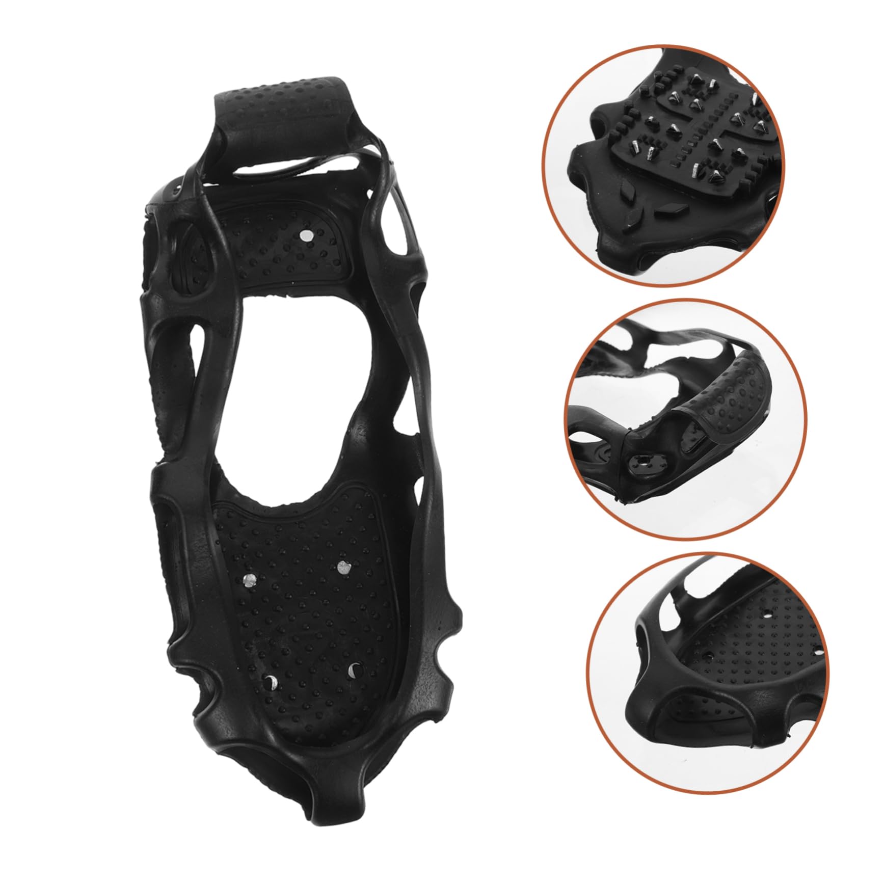 Hemobllo Ramponi Antiscivolo per Scarpe Chiodi per Scarpe Chiodate 12mm, Tpe, 24 Denti, per Pesca nel Ghiaccio e Alpinismo