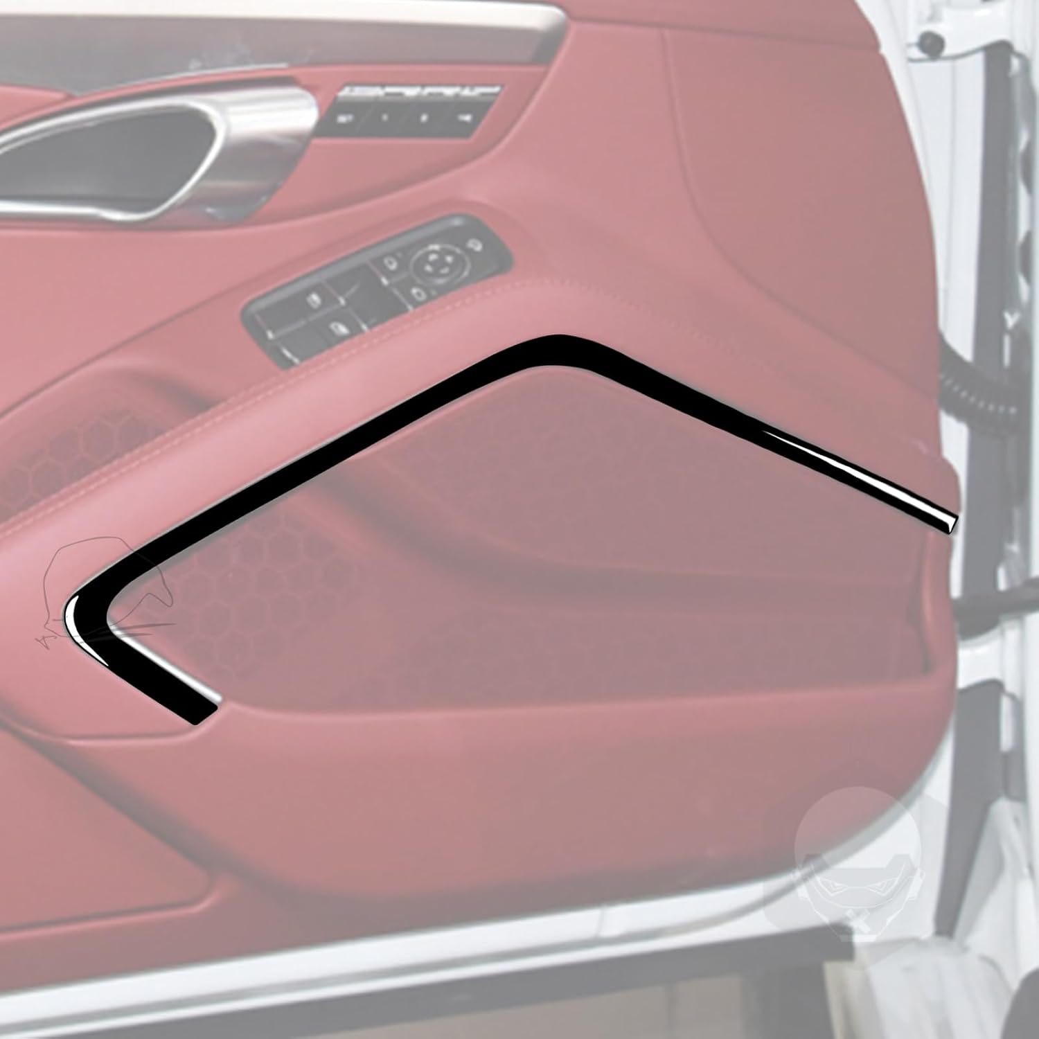 Piano Black Car Inner Door Horn Speaker Panel Side Decorative Strip Sticker Interior Trim Compatible with Porsche 718/982 2016 2017 2018 2019 2020 2021 2022 Glossy Bright Auto Accessories Decal