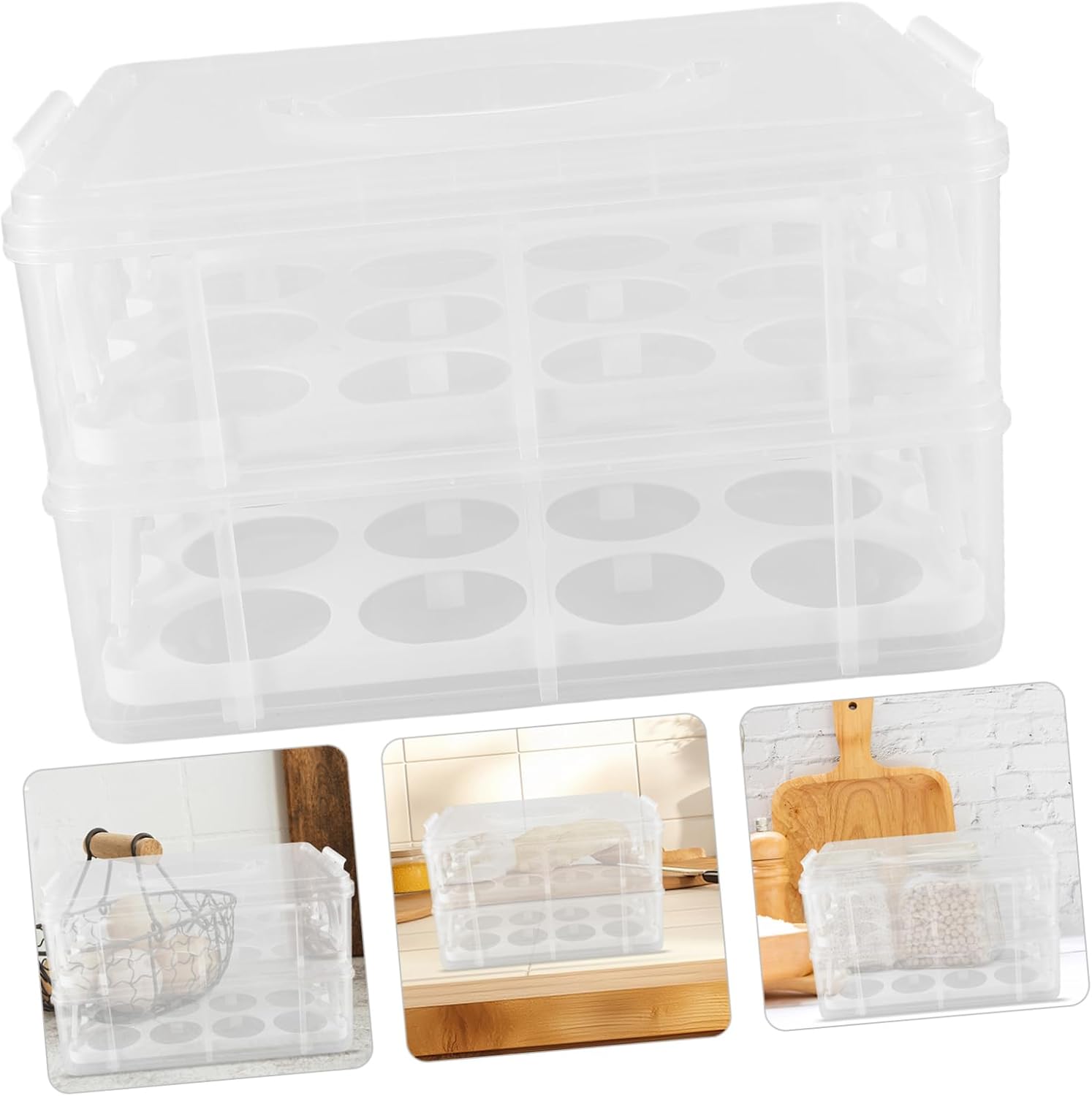 Luxshiny Portable Transparent Cupcake Carrier Box with Lid Cake Transport Container for Cupcakes Lightweight Bakery Storage for Fresh Desserts