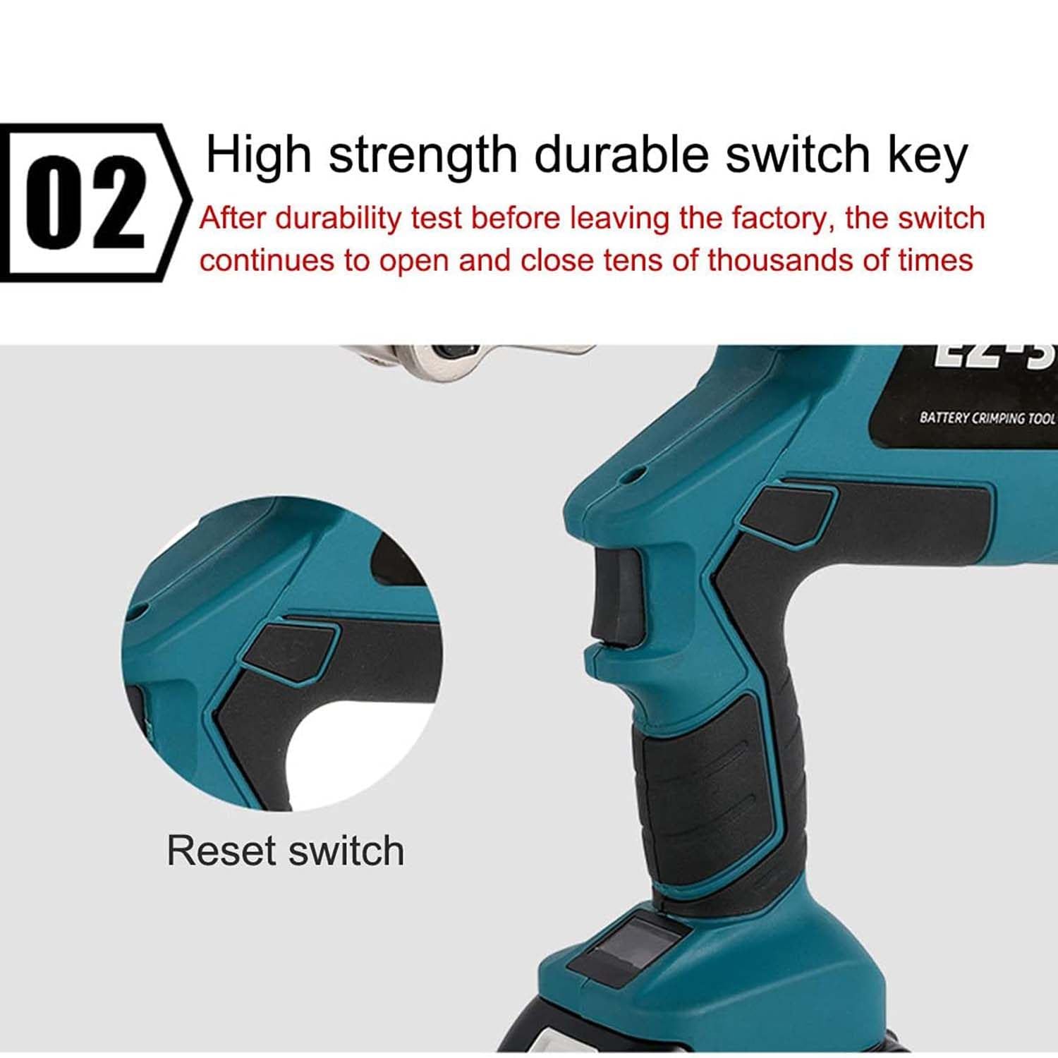 Herramienta de crimpado de cable hidráulico eléctrico, alicates de crimpado hidráulico recargable con pantalla digital OLED, crimpadora de terminales de cable para lengüetas de cobre y aluminio Red