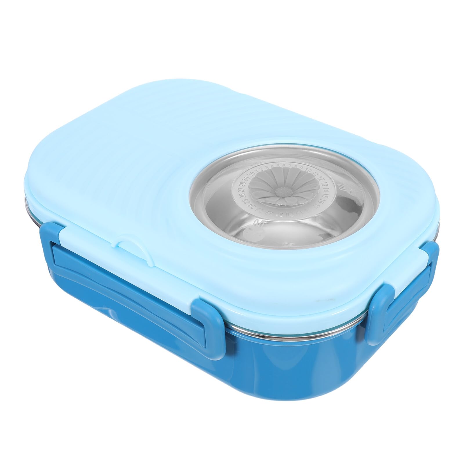 Bento Box in Acciaio Inox a 3 Scomparti, Porta Pranzo Blu