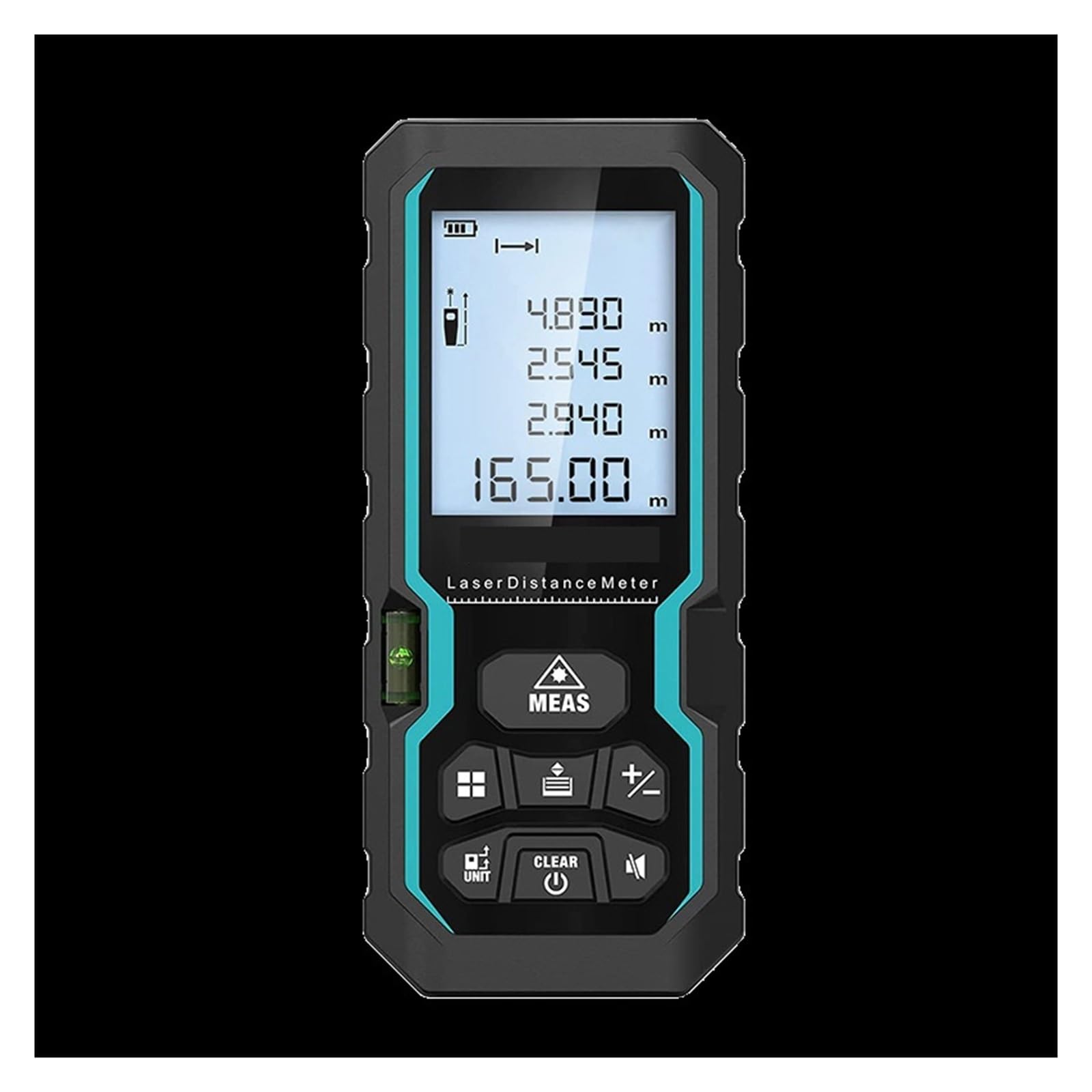 Medidor de Distancia láser 40 m/120 m, telémetro con Burbuja de Nivel, Pantalla LCD con retroiluminación, Herramientas de medición for el hogar Alta precisión(50m)