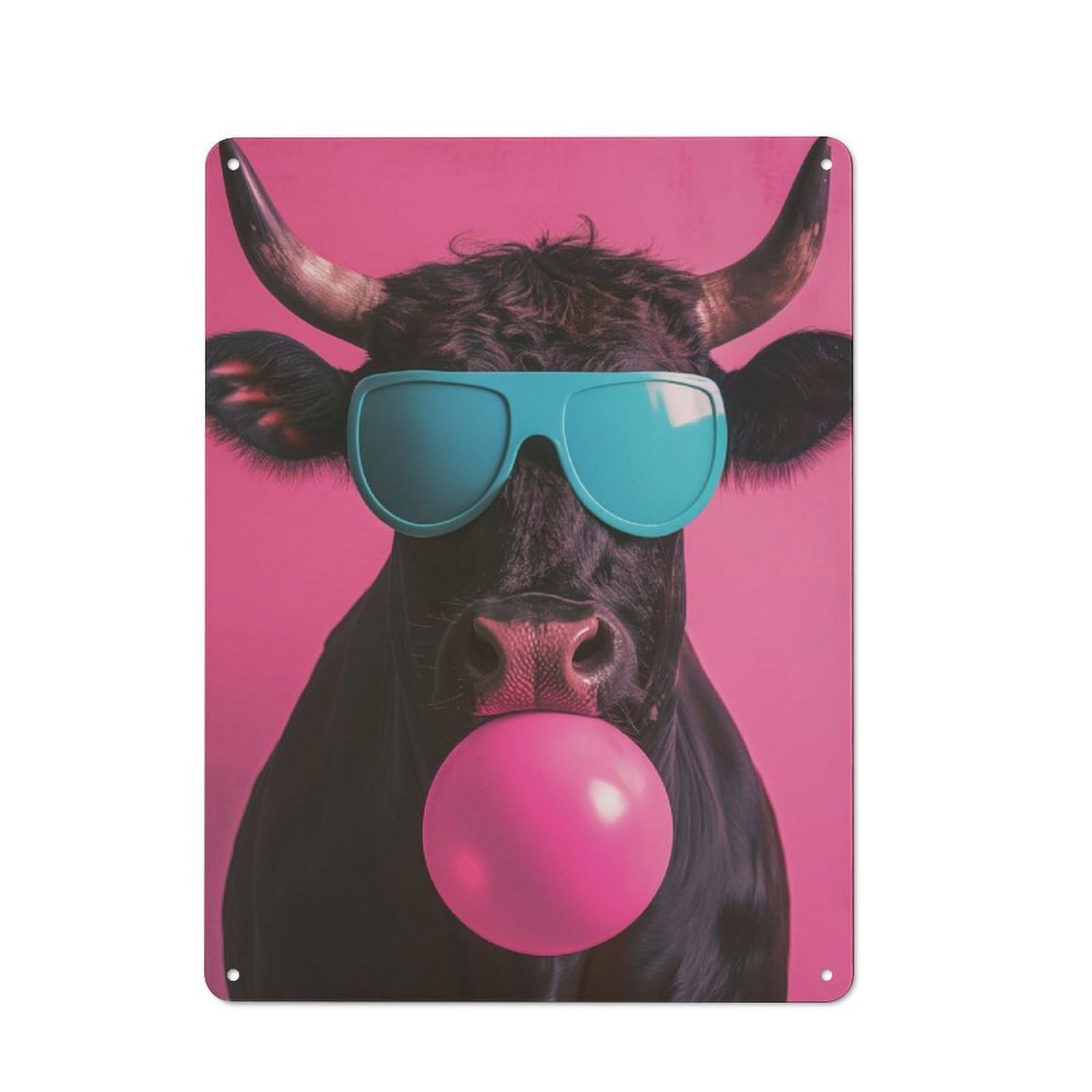 Junmoney Bull Bubblegum Metal Plaque 40X30cm With For Home Bar Wall, Retro Decor, For Garage, Workshop And Man Cave Decoration