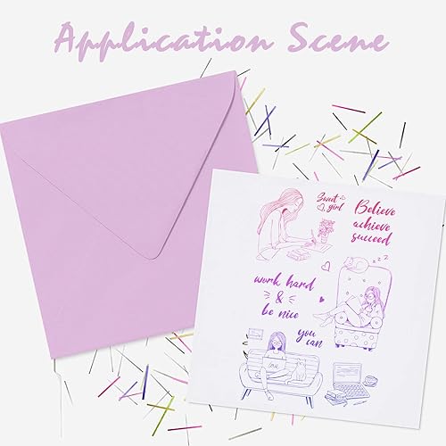 Miniatura 4 de GLOBLELAND Sellos transparentes para mujer trabajadora, para leer libros, para hacer tarjetas, manualidades, álbumes de recortes, álbum de fotos,