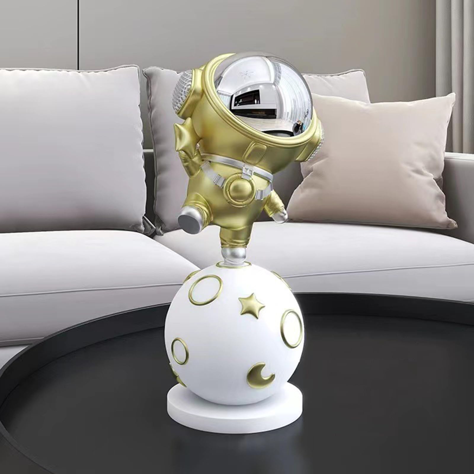 Escultura De Resina De Estatua De Astronauta, DecoracióN De Figuras De Astronauta para Dormitorio TemáTico De Espacio Exterior, Regalos De Astronautas para Hijos Y Padres,A3,14 * 12 * 31cm