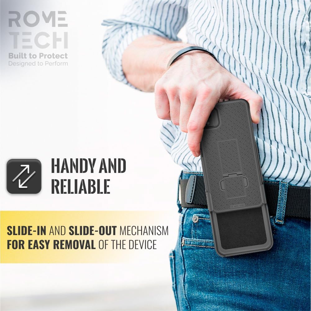 Designed for iPhone 11 Pro Case with Belt Clip Holster - Kickstand Cover Phone Case - Black - Image 6