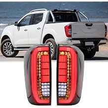 Dreamseek LED Tail Light Assembly Compatible Nissan Navara NP300 D23 2015 2016 2017 2018 2019 2020 2021 Rear Brake Lamp Taillight with Dynamic Sequential Turn Signal Smoke Lens