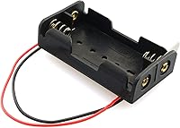 Vista 2 de DGZZI Caja de batería 4 unids 2x1.5V AA negro plástico caja de almacenamiento con cable clip de resorte e interruptor de cierre