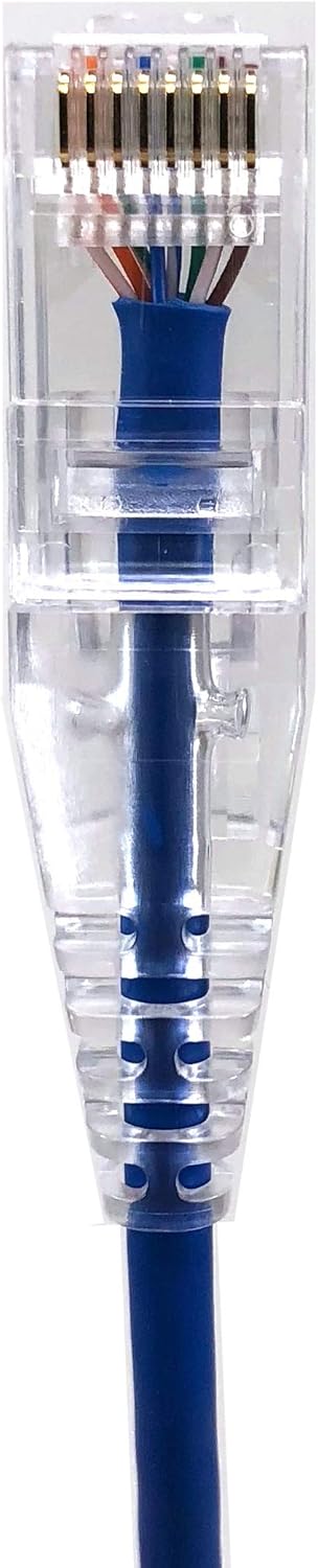 Micro Connectors 100ft Cat6A Ultra Slim Patch Cable (Blue, E09-100BL-SLIM)