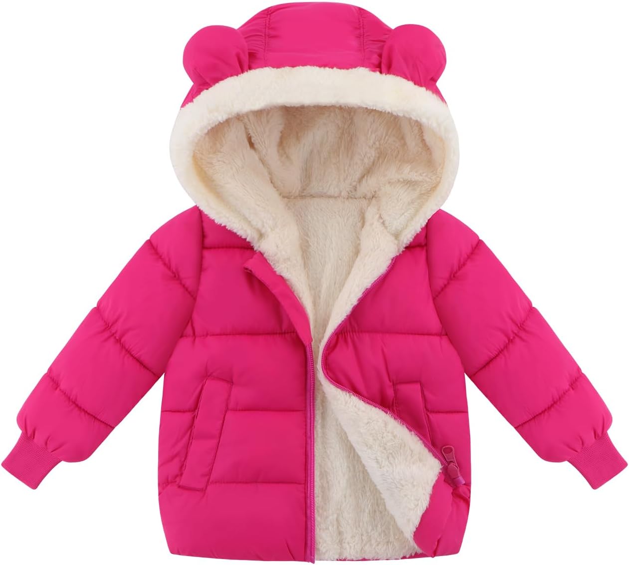 Baby Girls Fleece Outerwear Jacket Toddler Winter Kids Coat Infant Fuzzy Clothes