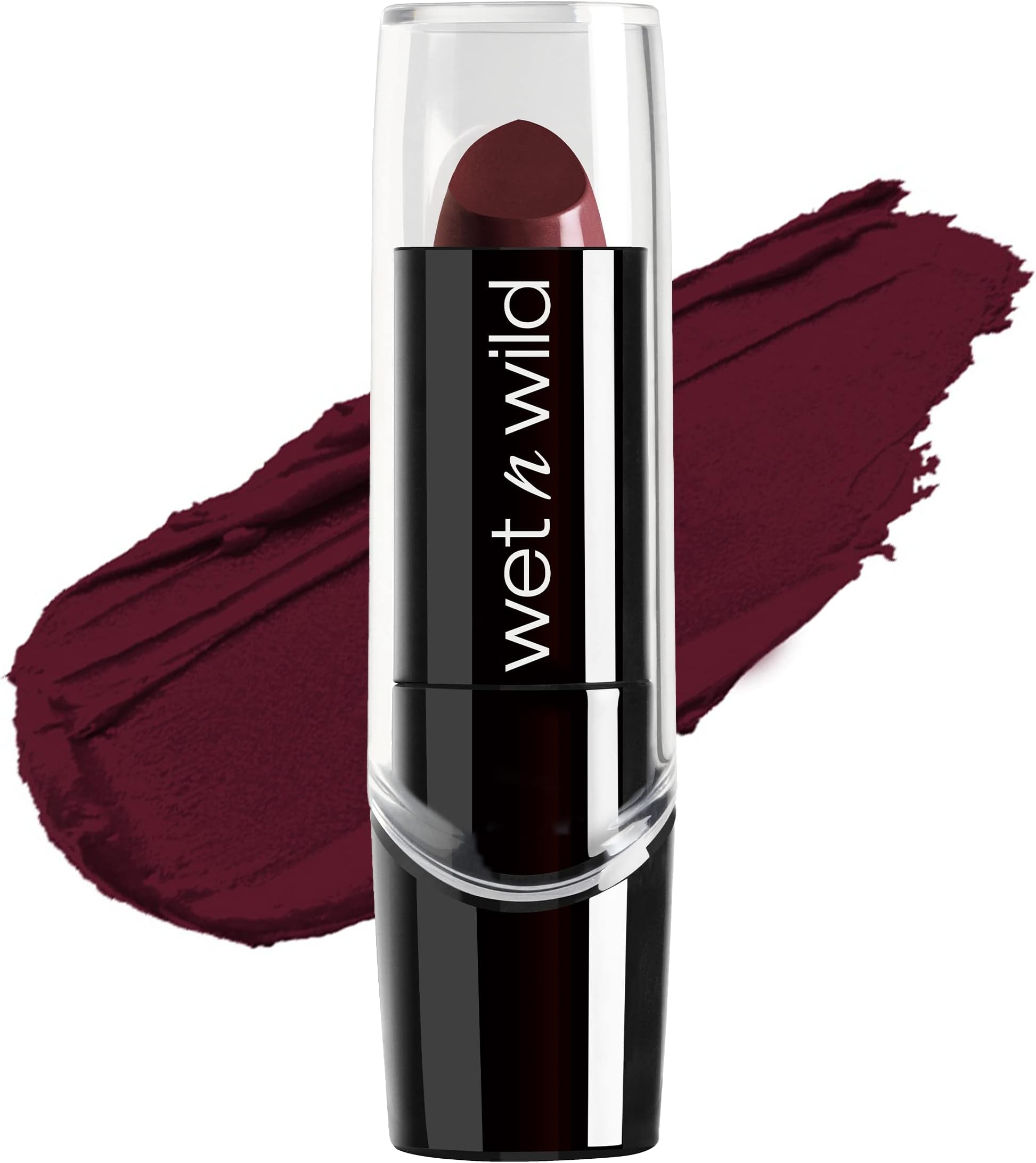 wet n wild Silk Finish Lipstick, Hydrating Rich Buildable Lip Color, Formulated with Vitamins A,E, & Macadamia for Ultimate Hydration, Cruelty-Free & Vegan - Black Orchid