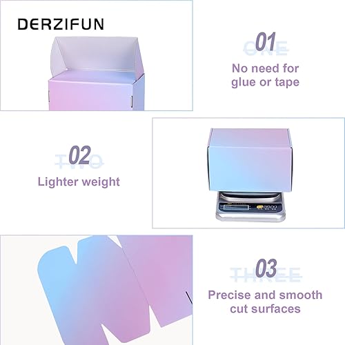 Miniatura 100 de Cajas de envío pequeñas de 6 x 4 x 2 pulgadas para pequeñas empresas, paquete de 30 cajas de correo moradas, caja de embalaje de cartón corrugado