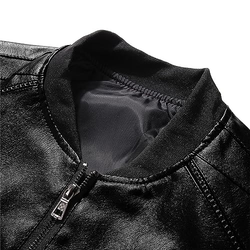 Chaqueta Bomber para Hombre de Cuero Sintético miniatura 5
