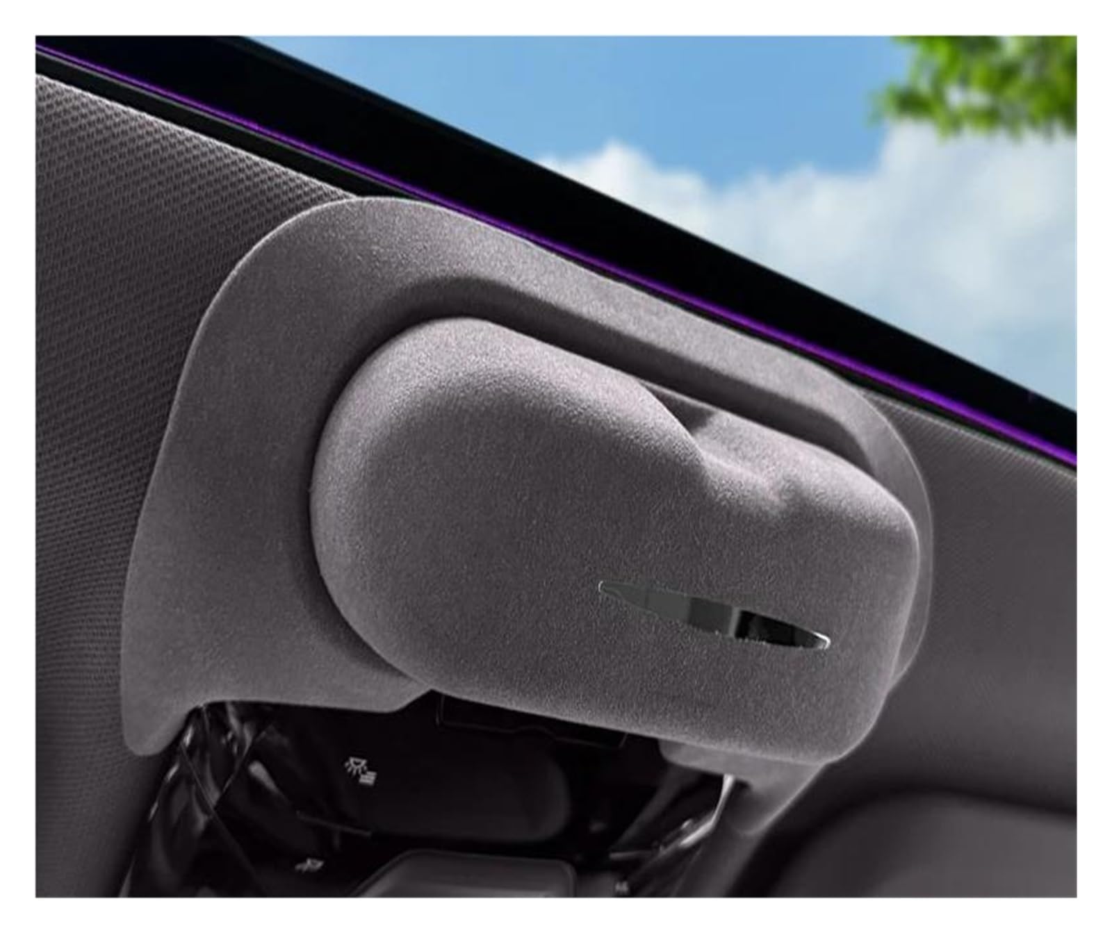 Soporte Gafas Coche para 3 Series para 5 Series para X1 para X3 para X5 2019-2025 Soporte para Gafas Sol Automóvil Estuche Gafas Gamuza Caja Almacenamiento Clip Gafas Parasol(Gray)