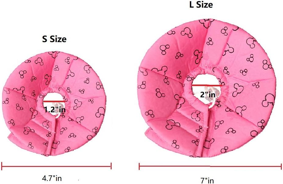 Hamster Rabbit Protection Cone Neck Recovery Collar – Small Animal Pets Elizabethan Collar Anti-Water Bite Sratch Risistant for Guinea Pig Mice Mouse Rats Ferret Squrrel (S, Pink)