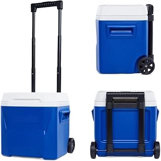 16 Quart Hard-Sided Rolling Cooler with Wheels & Telescoping Handle, Insulated Ice Chest for Road Trips, Picnics, Beach & Day Outings