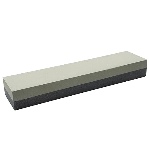 Winco SS-821 Piedra de afilar combinada, 8 pulgadas por 2 pulgadas por 1 pulgada, mediano, negro, gris
