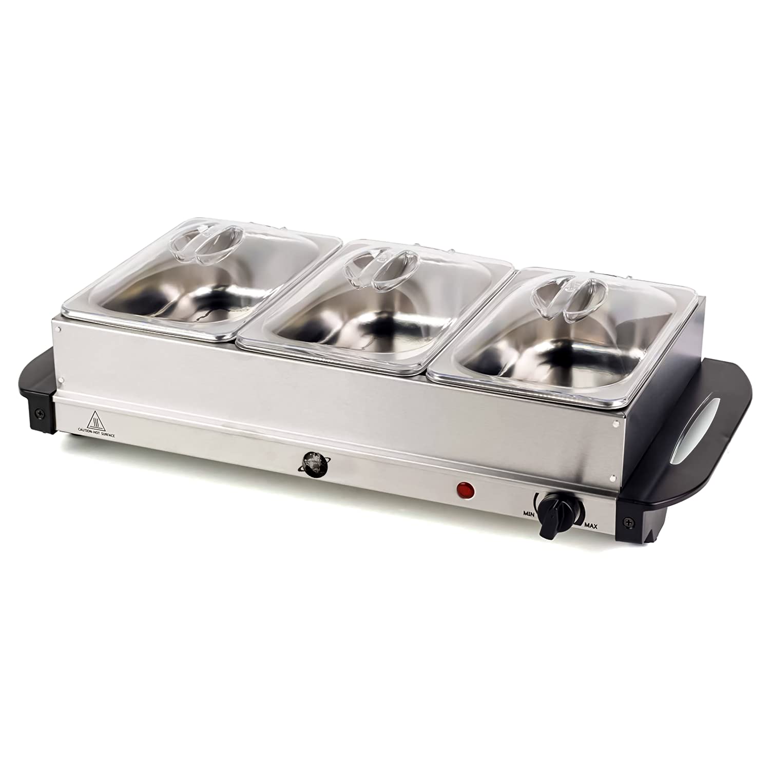 Buy Crystals® 3 Pan Buffet Server Food Warmer, 3 x 2.5 Litre Pans, 300 W, Adjustable Temperature