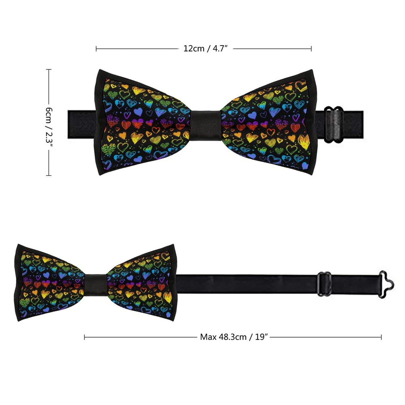 GoasNei Pride Month LGBTQ Gay Pride Ally Bow Tie for Men Adjustable Necktie Funny Tie Neck Ties for Weddings Party