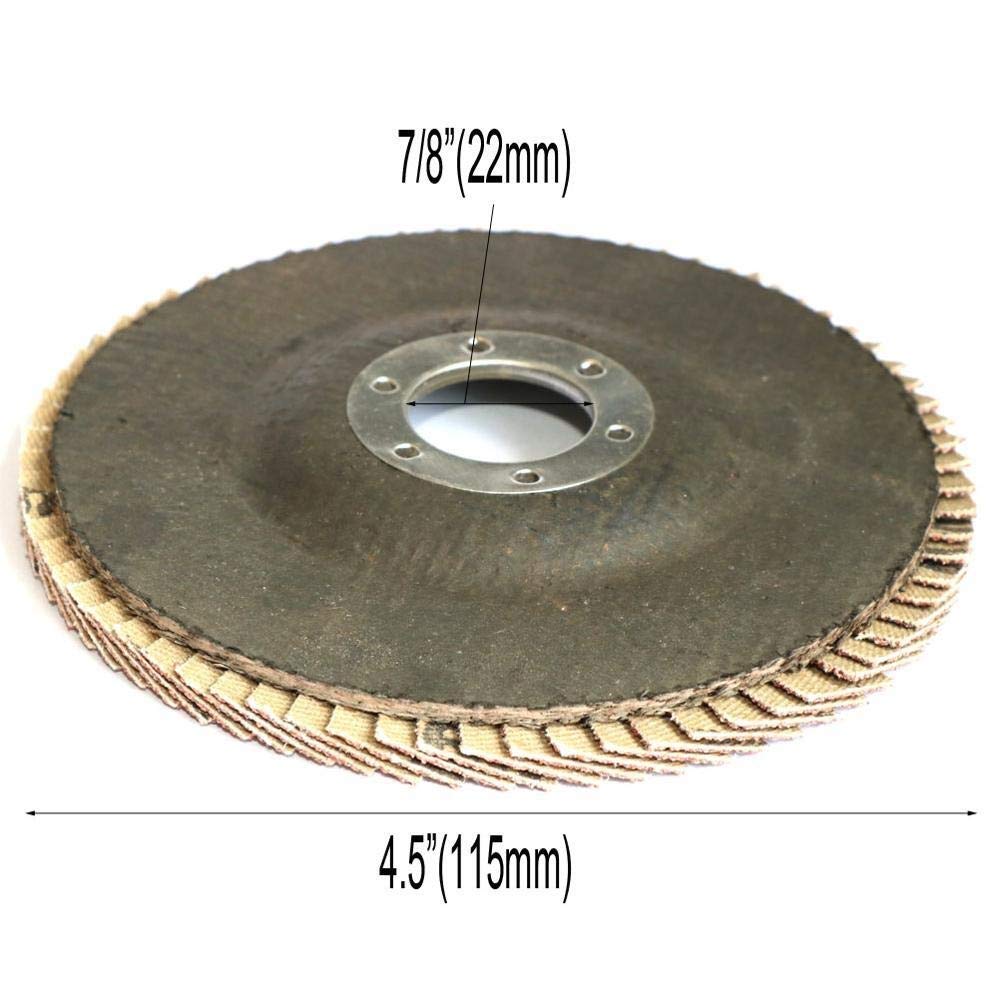 HHRFCS 10 szt. Tarcze listkowe 115mm 4-1/2" * 7/8" Tarcze szlifierskie 80 Ściernice ścierne do szlifierki kątowej