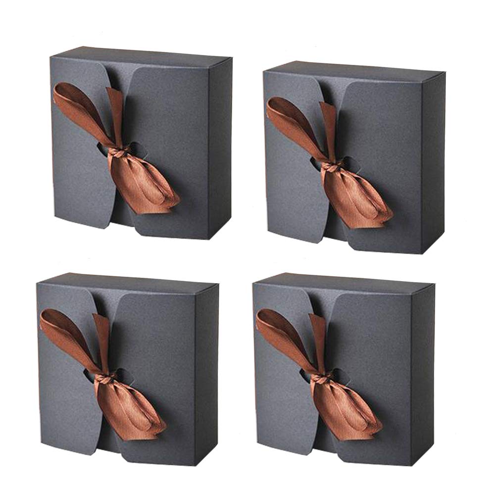 KanDery 30PCS Paper Candy Boxes, Sweet Wedding Favour & Cookies Gift Boxes, Black