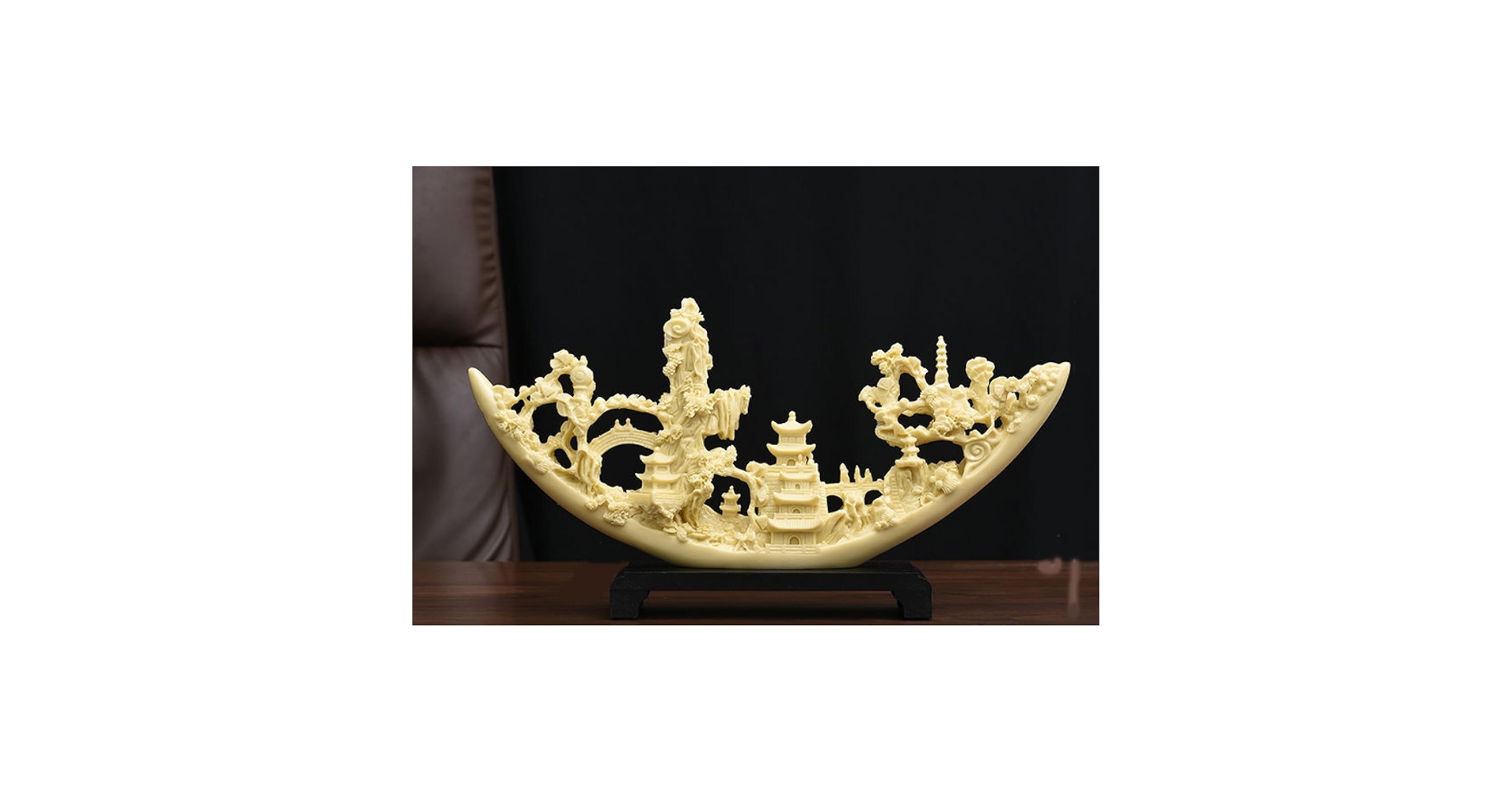 Amazon.co.jp: 置物 オブジェ 象牙風 樹脂製 彫刻 創造的な模造象牙