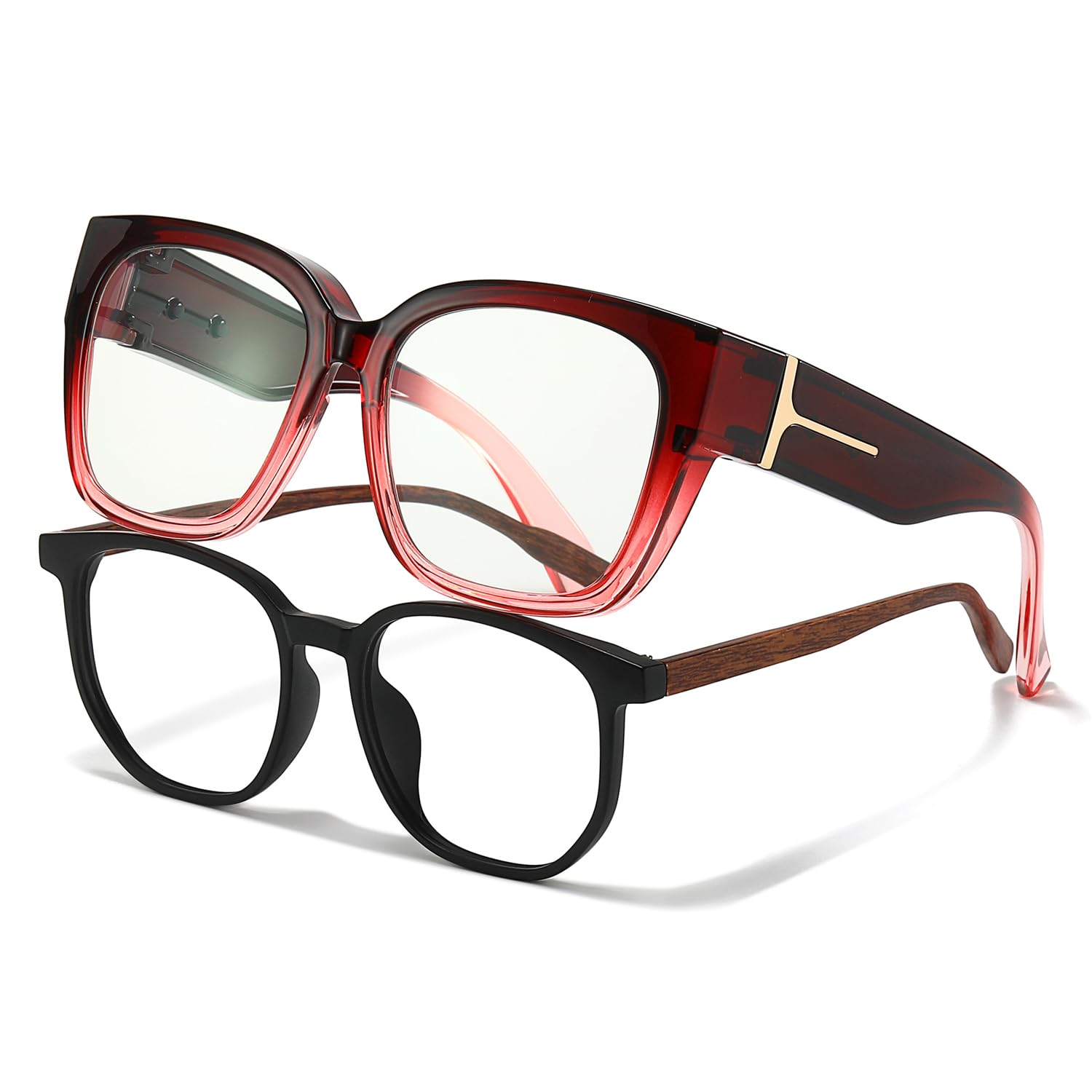 VIEWBETTER Dopasowane do 99,99% niebieskiego światła okulary dla kobiet, ponadwymiarowe, blokujące niebieskie okulary do gier komputerowych