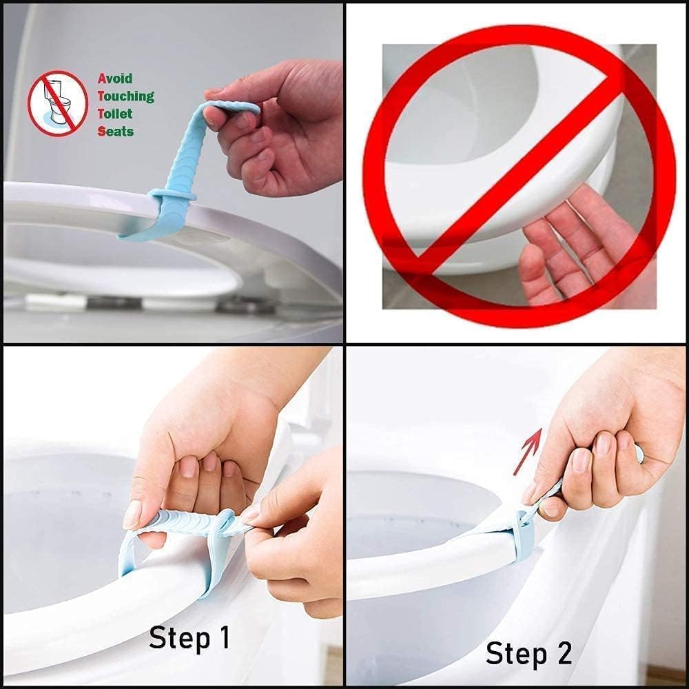 Silicone Toilet Seat Lifter Band | Foldabable Toilet Seat Help Lifter Band | Bathroom Accesories Toilet Seat Lifter Handle (Pack Of 4)