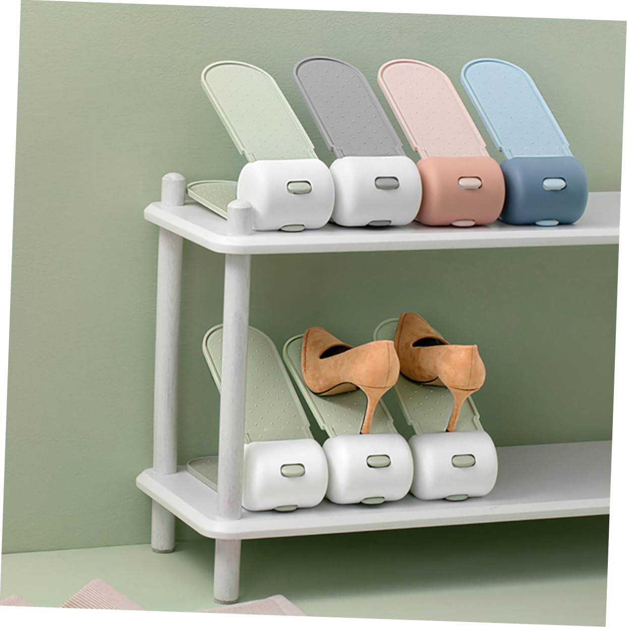 4pcs Adjustable Material Shoe Rack Household Shoes Racks Over Door Organizer