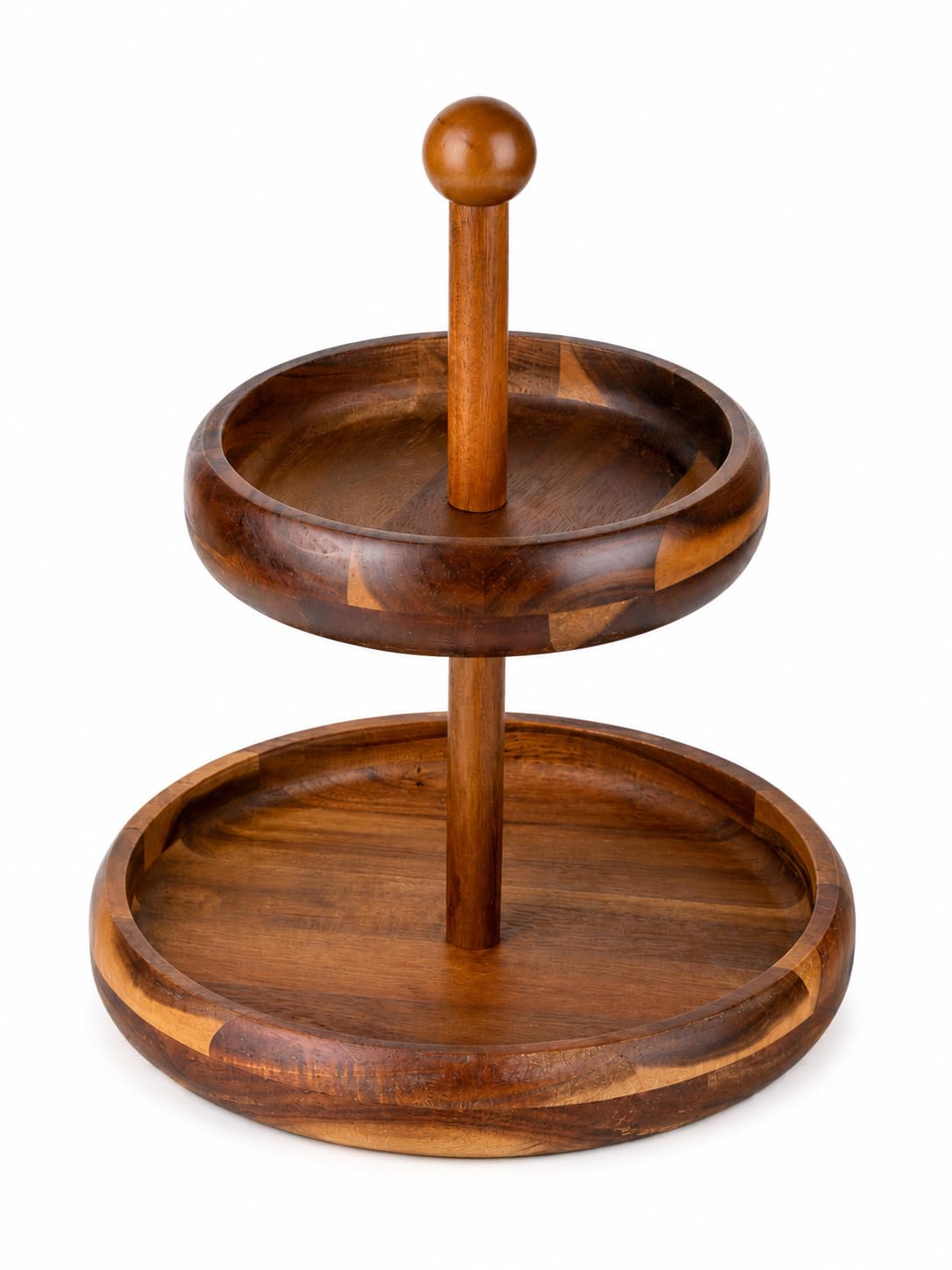 BRICARD Holz-Etagere 2-stöckig aus Akazienholz – Servierständer, Ø 25/30 cm