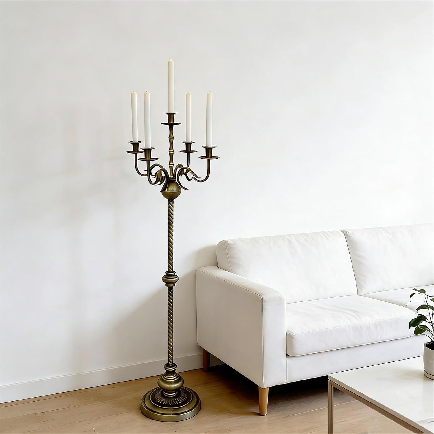 Antique Candelabra for Wedding Event Decors Tall Floor Taper Holders Metal 5 Arm Centerpiece Decorations for Party Antique Floor Holders