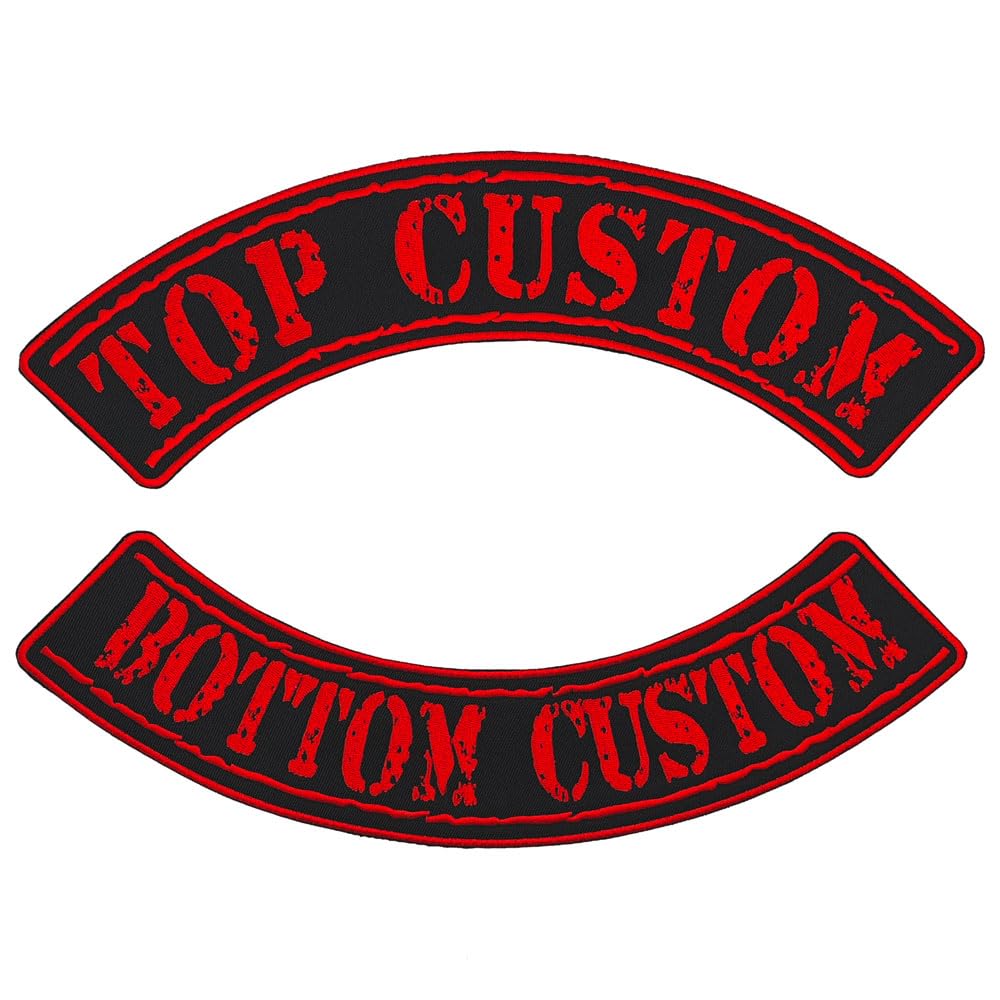 2pcs Custom Embroidery Rocker Name TAG Large Size Patch Bandage, Personalized Military Number Tag for Motorcycle Biker Multiple Clothing Bags Vest Iron on Backing