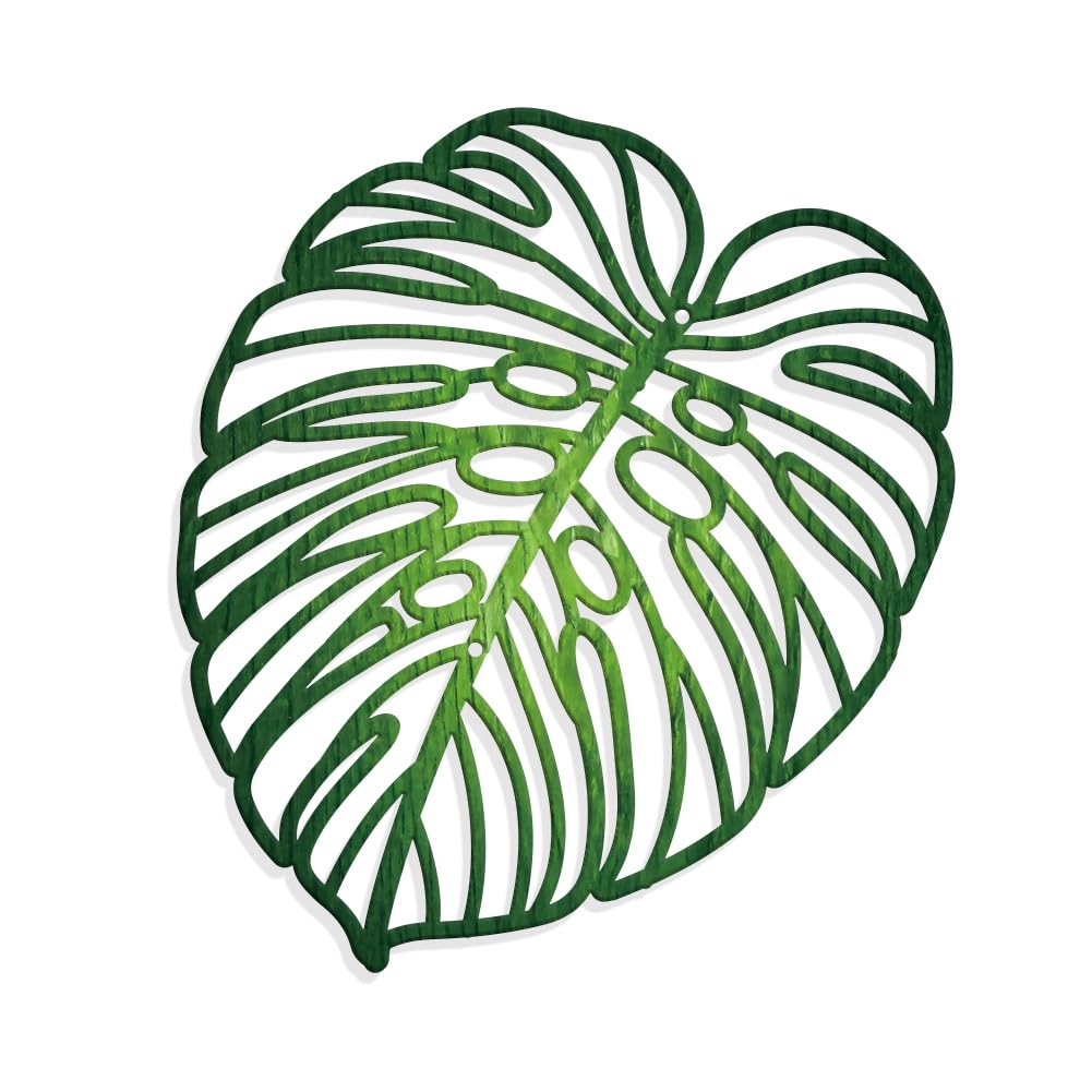 GOMAKERER Metal Palm Leaves Wall Art Decor, Tropical Leaf Wall Hanging Decor Vintage Hollow Hanging Artwork for Hallway Bedroom Bathroom Garden House, 11.69x10.51 Inch