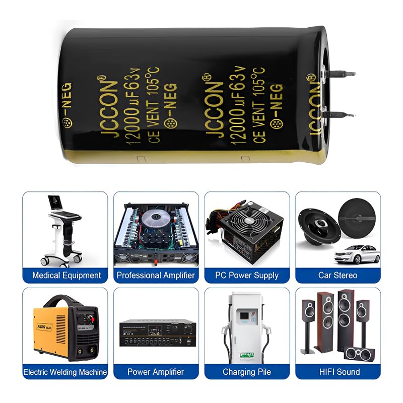 2pieces 63V 12000UF Quick Plug Electrolytic Capacitor, 30X50mm Aluminum Electrolytic Capacitor for Welder, LED Driver Power Supply, Charging Pile, etc.