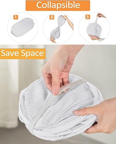 Miniatura 6 de Paquete de 2 cestas plegables resistentes para la lavandería, cestas plegables para lavandería, baño, dormitorio, habitación de los niños,