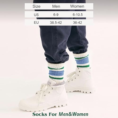 Miniatura 3 de 4 pares de calcetines a rayas para mujer, calcetines deportivos retro de algodón, elásticos, calcetines novedosos, unisex, multicolor