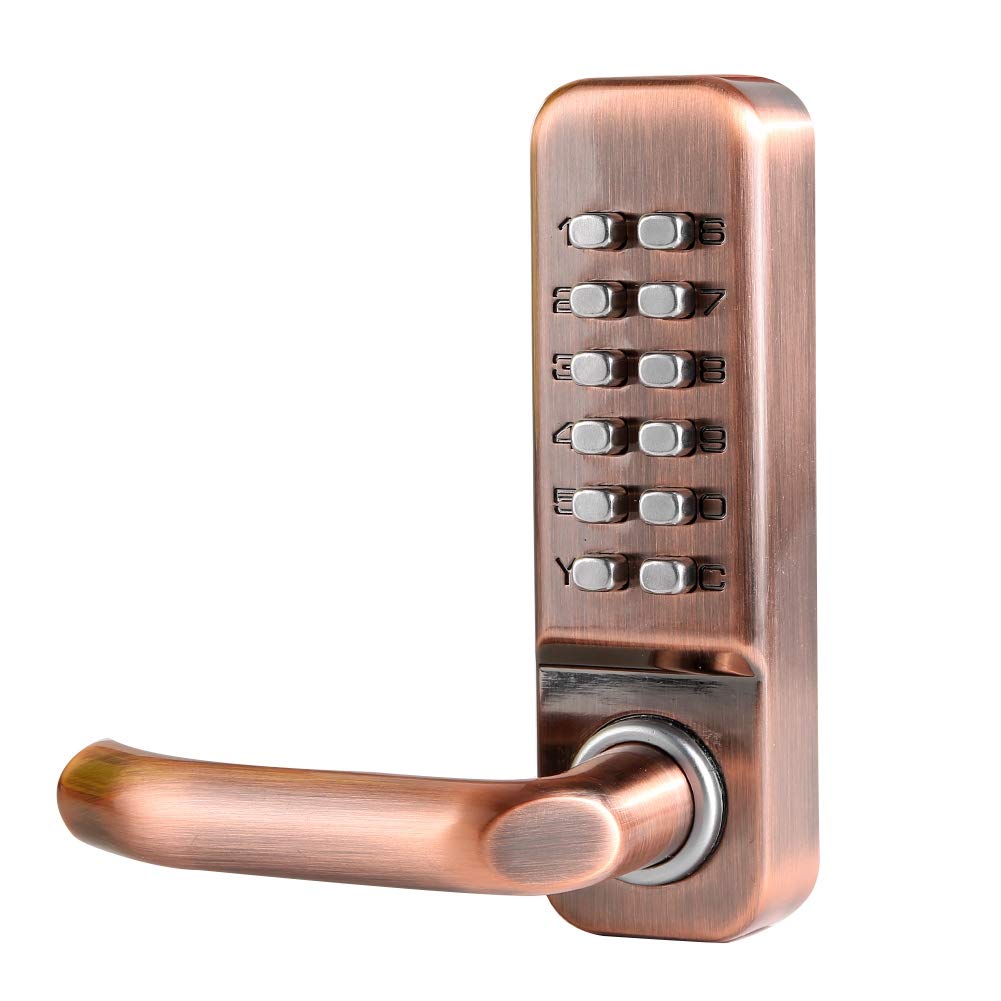 Hidyliu Cerradura de Puerta con Botón Digital, Cerradura de Contraseña Impermeable sin Llave para Armarios y Puertas con 11 Combinaciones de Aleación de Zinc