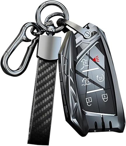 Funda de aleación para llavero compatible con Cadillac CT5 XTS XT4 XT5 ATS Escalade Accesorios 4 6 botones Llaveros