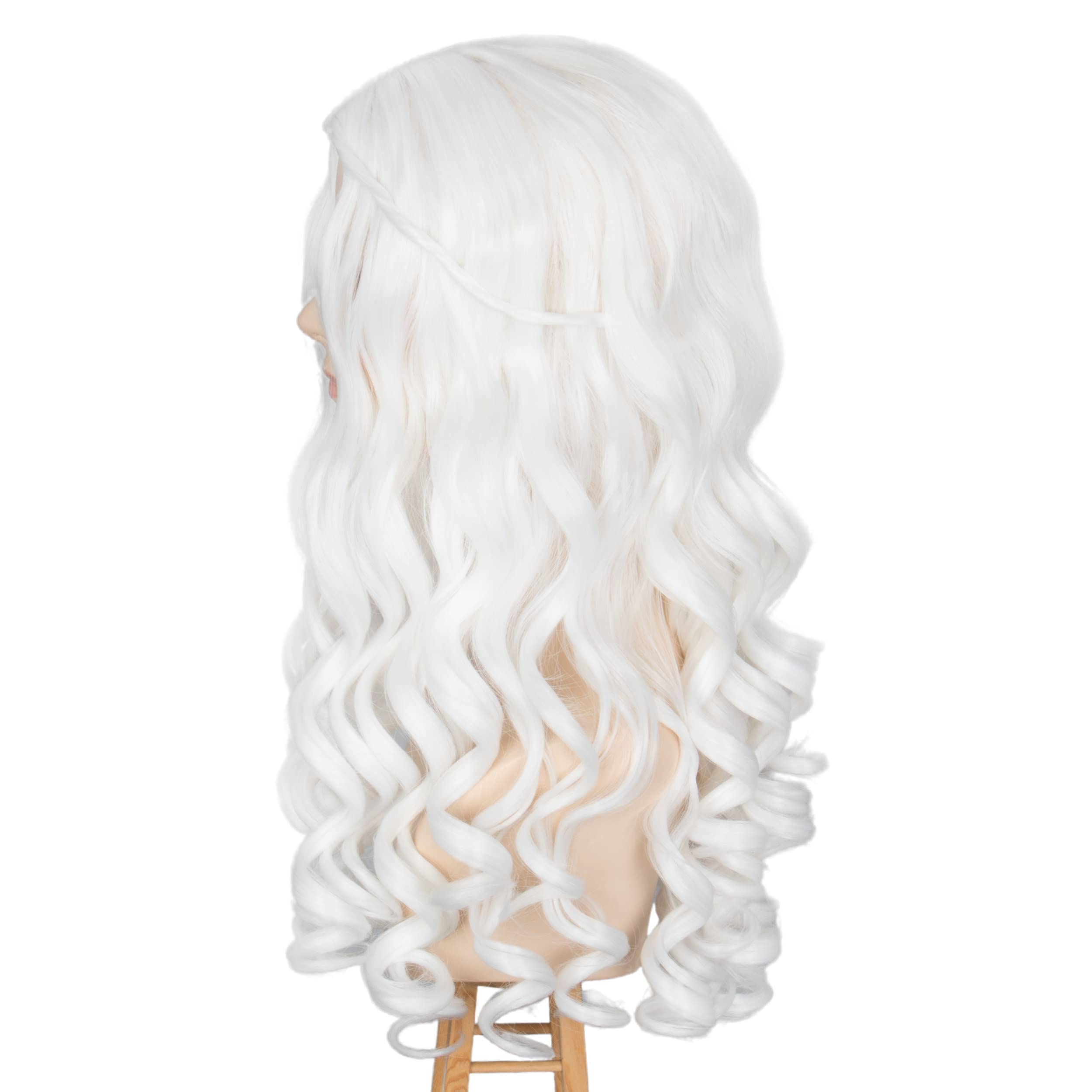 Amazon.com: Miss U Hair Women Long Curly White Costume Wig  display picture 2