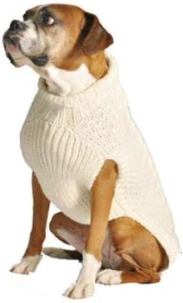chilly dog cable dog sweater