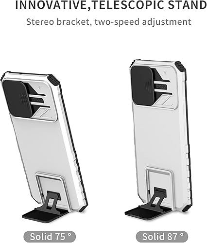 Miniatura 2 de Funda compatible con Samsung Galaxy A32 4G, cubierta de lente de cámara deslizante integrada compatible con Samsung Galaxy A32 4G con función atril