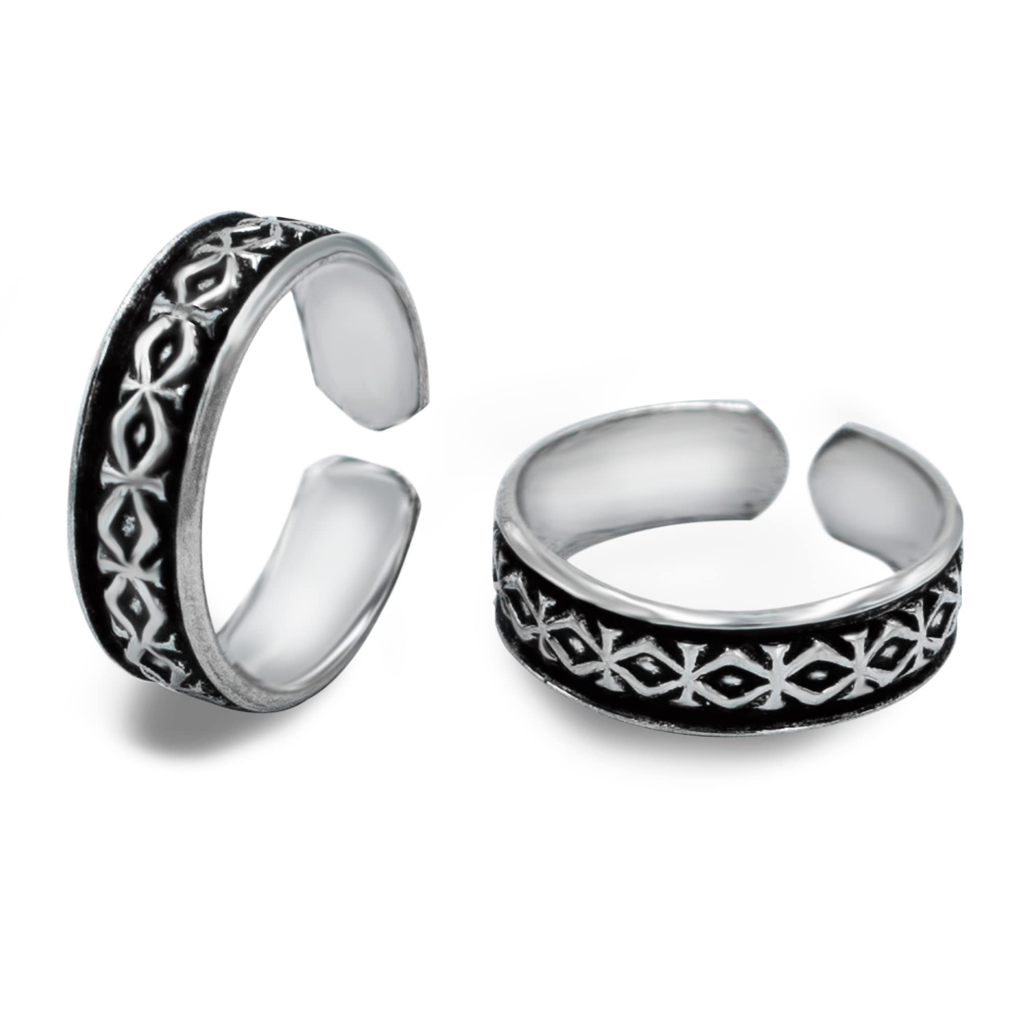 njels 925 Sterling Silver Toe Rings for Women and Girls | Oxidised Bichiya Silver Ring for Women | 925 BIS Hallmarked Bichua | 1 Pair of Oxidised Toe rings for Women-picture-53