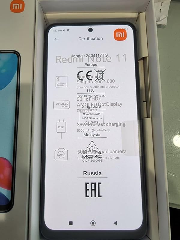 Xiaomi Note 11E 5G + 4G LTE 128 GB + 4 GB 6.58" 50 MP Cámara global desbloqueada (solo celular/menta/metro EE. UU.) (con paquete de cargador Fast Car 51 W) (plata)