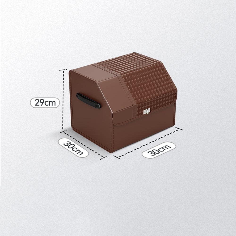Przenośny organizer do bagażnika samochodowego - składany organizer do bagażnika samochodowego z pokrywką PU Leather Auto Car Accessories Bag na zakupy SUV Camping