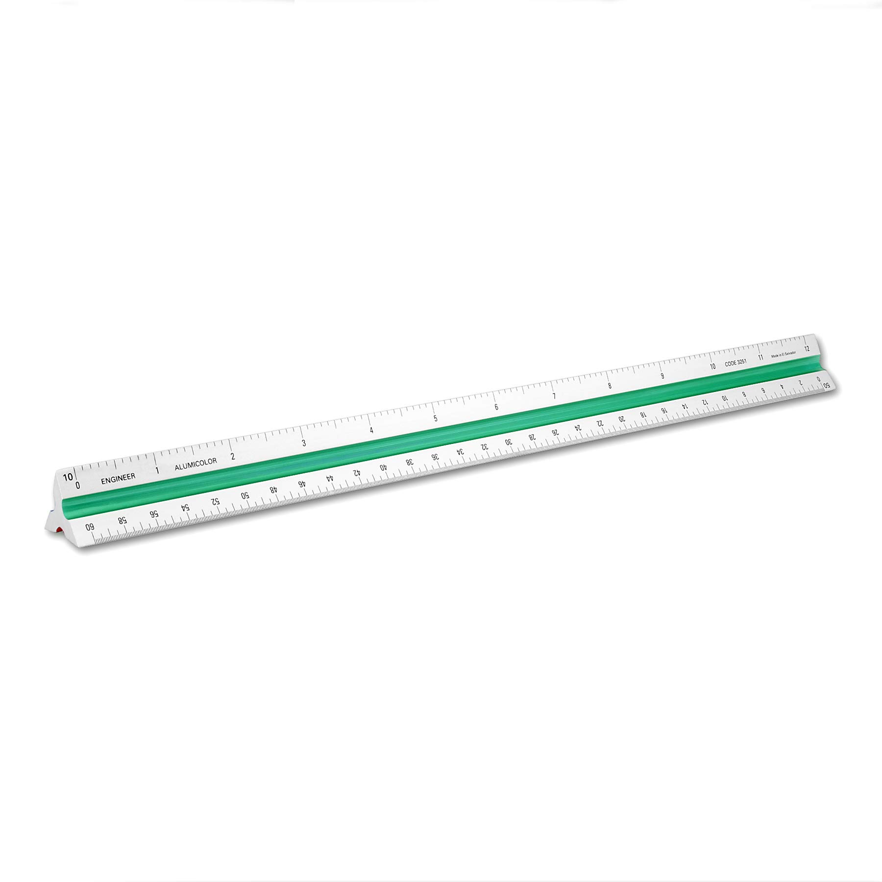 Alumicolor Silver 3451-1 Aluminum Architect Metric Color-Coded Solid Drafting Scale, 30Cm,
