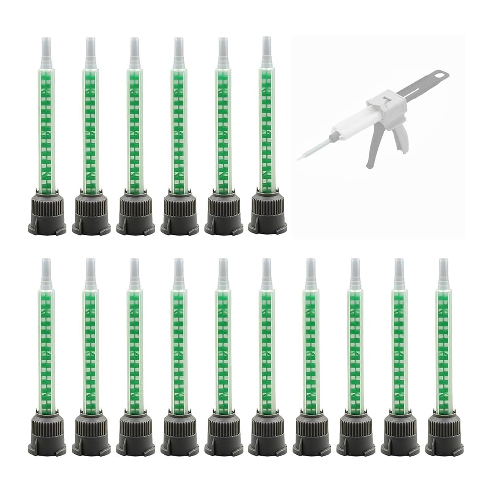 Akfldms 50pcs Epoxy Adhesive Mixing Nozzle Static Mixing Nozzle Mb6-16 Mixing Tube (1:1Ratio) for AB Glue Liquid Mixer