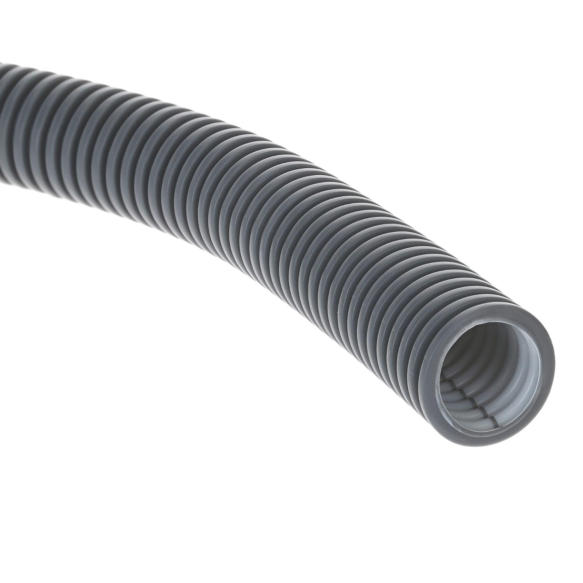 Kalitec - Tubo ondulato elettrico, 750 N, NW 32, AD 32 mm ID24,4 mm, grigio, ignifugo, per interni, esterni, posa del terreno, calcestruzzo, resistente agli urti, alla pressione, protezione del cavo e