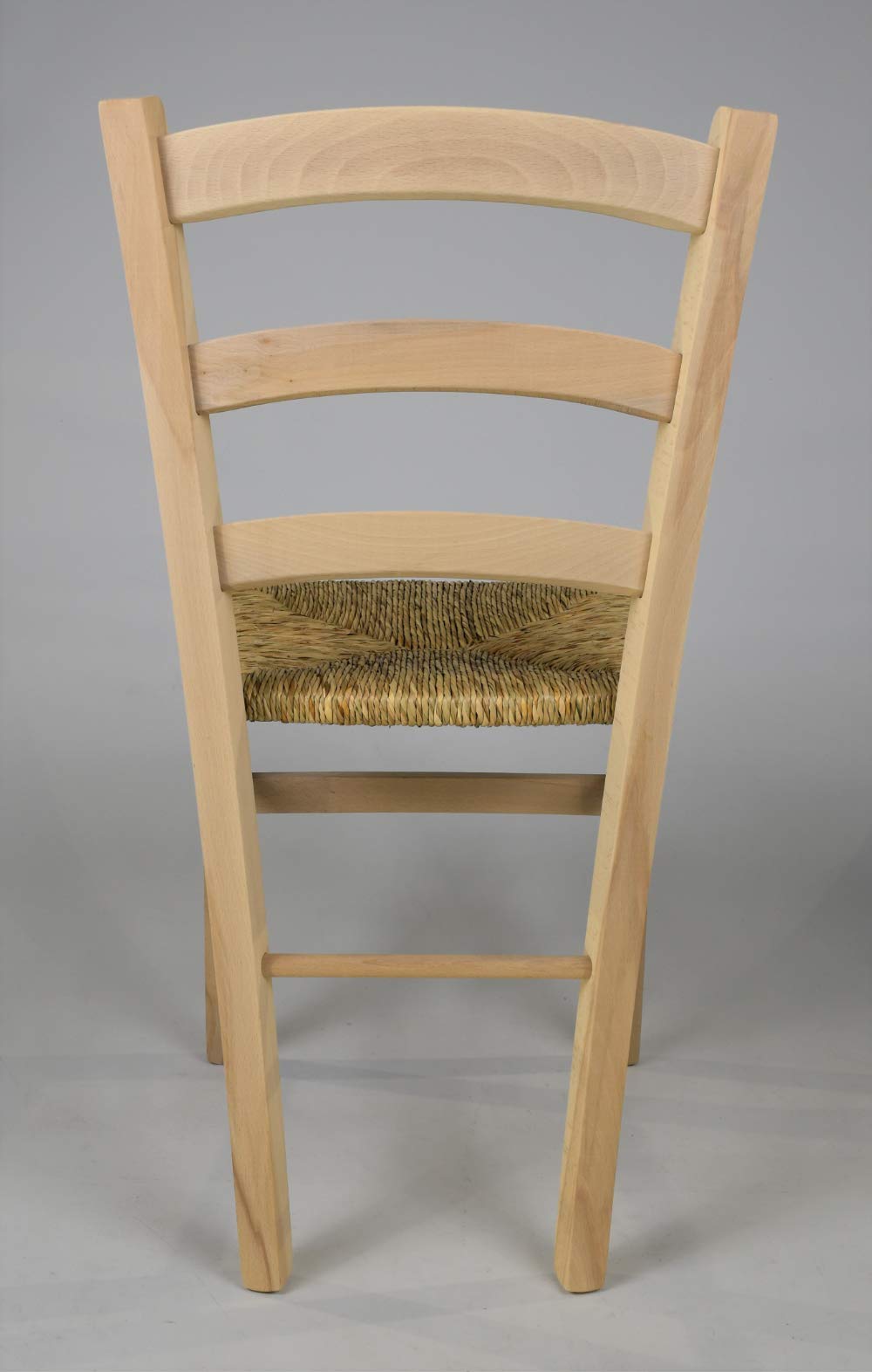 t m c s Tommychairs - Set 4 sillas Venezia para Cocina y Comedor, Estructura en Madera de Haya lijada, no tratada, 100% Natural y Asiento en Paja