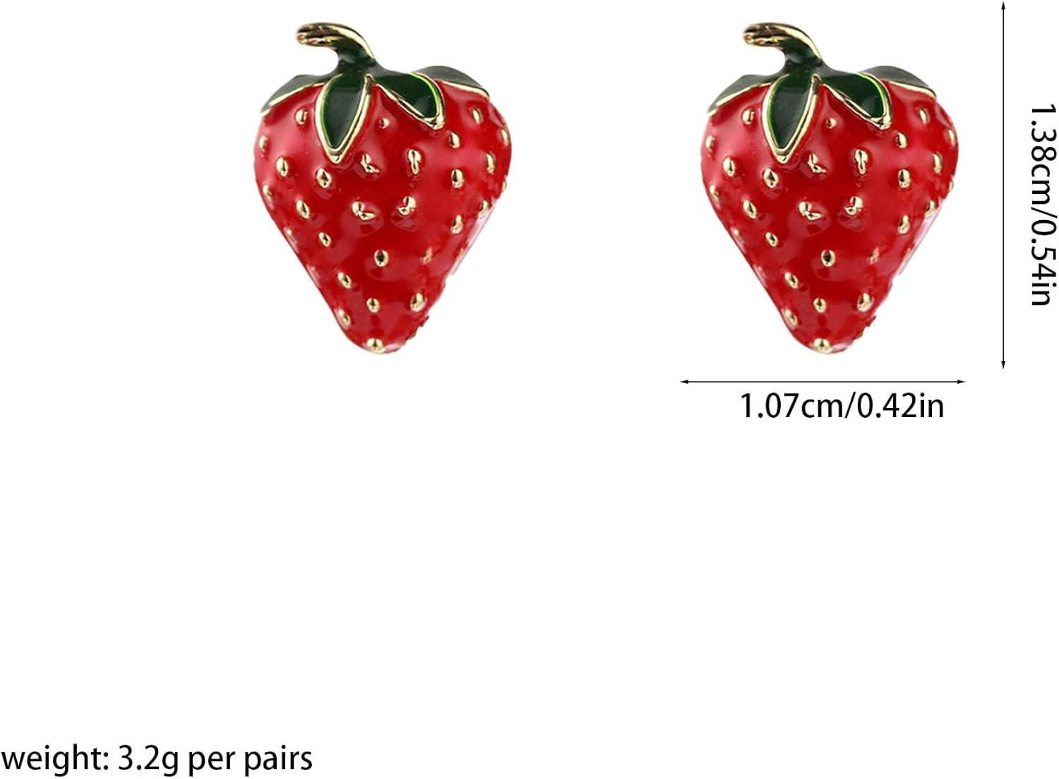 GBAHFY Cute Sweet Red Strawberry Stud Earrings Summer Enamel Fruit Earrings for Women Everyday Party Jewelry - Image 5